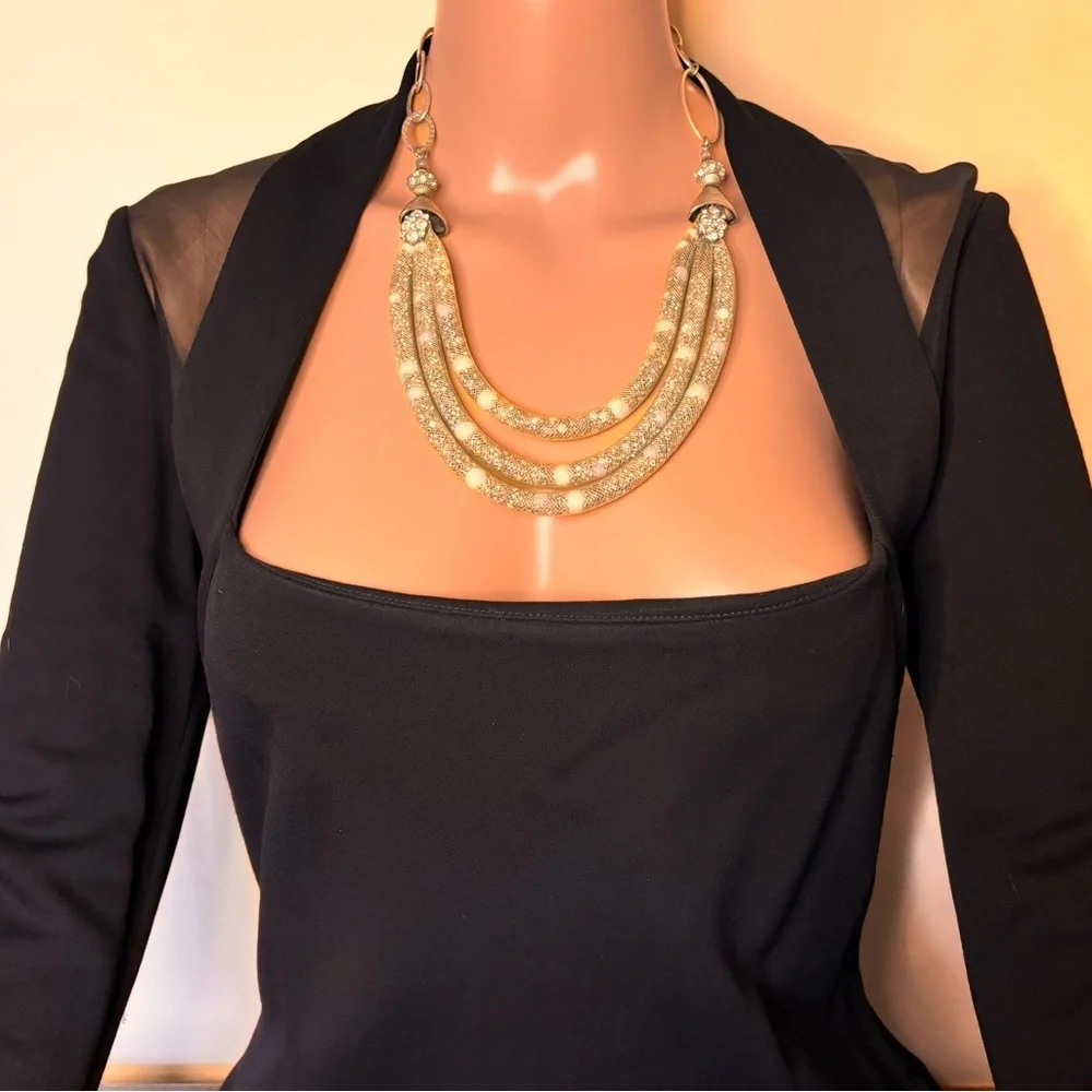 RARE! Rita D Statement Mesh Tube Choker Necklace - Picture 4 of 14